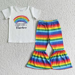 SALE B14-3 Rainbow Colorful Stripe Girl's Set