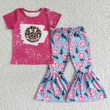 GSPO0084 Smiley Lightning Pink Blue Girl's Set