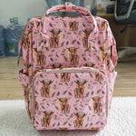 SALE Boutique Cow Flower Pink Backpack Diaper Bags