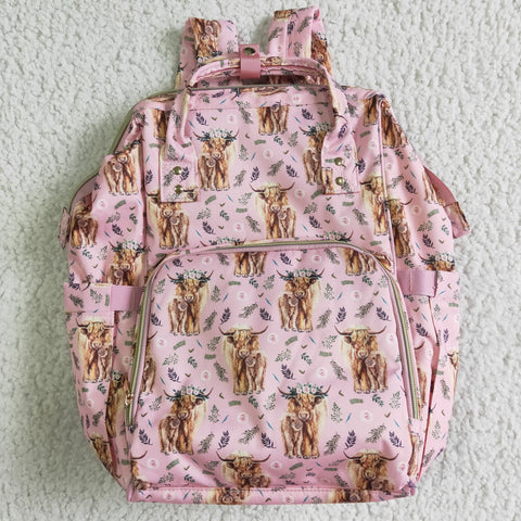 SALE Boutique Cow Flower Pink Backpack Diaper Bags