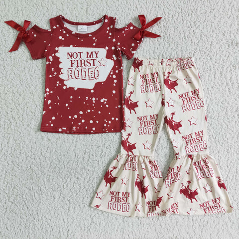 NOT MY FIRST RODEO Red New Design Girl's Set