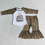 6 A18-11 Girl's Jesus Cheetah Long Sleeves Outfits