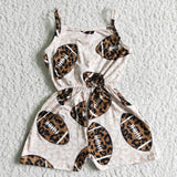 SR0060 Football Rugby Leopard Girl's Shorts Jumpsuit