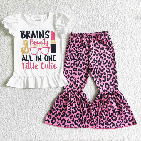 GSPO0079 BRAINS Beauty All In One Little Cutie Pink Leopard Girl's Set