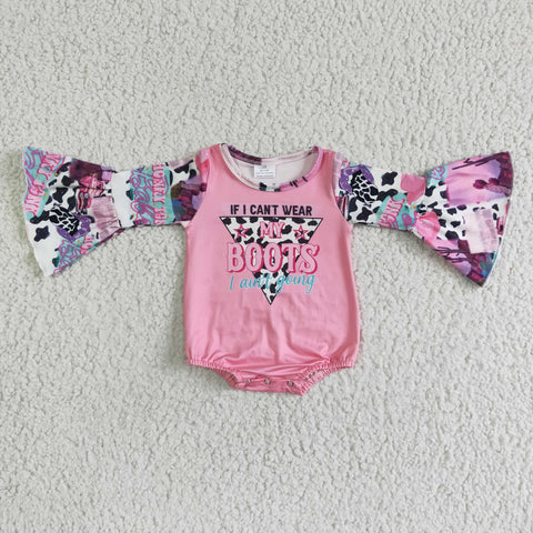 My BOOTS Pink Long Sleeves Baby Bubble Cute Girl's Romper