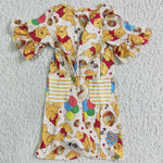 New Cartoon Yellow Honey Jar Pockets Girl's Dress