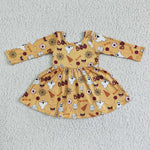 SALE GLD0013 BOO Halloween Ghost Orange Girl's Dress