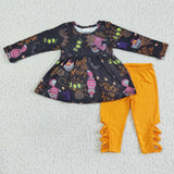 SALE GLP0048 Halloween BOO Meowt Pumpkin Orange Girl's Set
