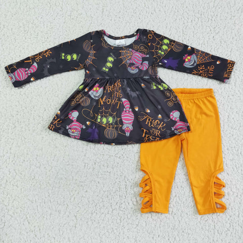 SALE GLP0048 Halloween BOO Meowt Pumpkin Orange Girl's Set