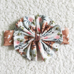 New Design Deer Flower With Bow Girl's Set