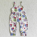 Summer Flower Cartoon New Design Girl's Jumpsuit