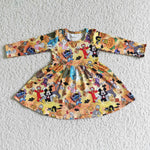 SALE GLD0015 Halloween Pumpkin Orange Cartoon mouse big ear Girl's Dress