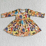 SALE GLD0015 Halloween Pumpkin Orange Cartoon mouse big ear Girl's Dress