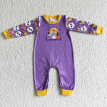 LR0044 Halloween Skull Purple Baby Cute Boy's Romper