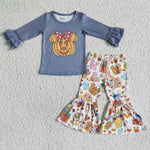 SALE GLP0002 Pumpkin Castle Long Sleeves Castle mouse Girl's Set