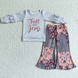 GSPO0126 New Fall For Jesus Grey Girl's Set