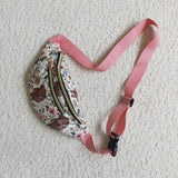 Fashion Cow Pink Flower Fanny pack Bag