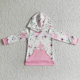 Girl's Flower Castle Hoodie Pink Shirt Top