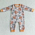 Western Cowboy Cow Cactus Orange Baby Cute Boy's Romper