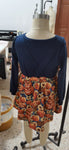GLD0031 Pumpkins for sale Navy Blue Overalls Cute Girl's Skirt Set