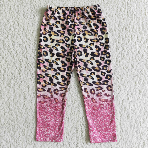 New Leopard Pink Fashion Casual Legging Girl's Pants