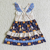 Pumpkin Flower Ruffles Boutique Girl's Dress