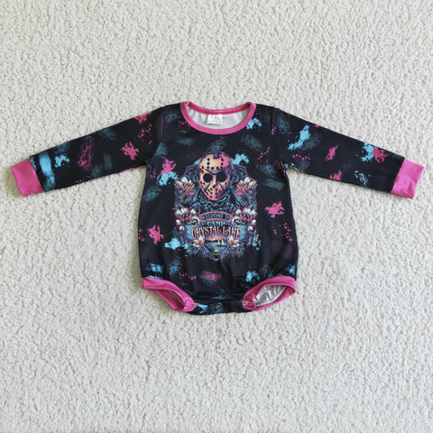 Halloween Long Sleeves Welcome Pink Baby Bubble Girl's Romper