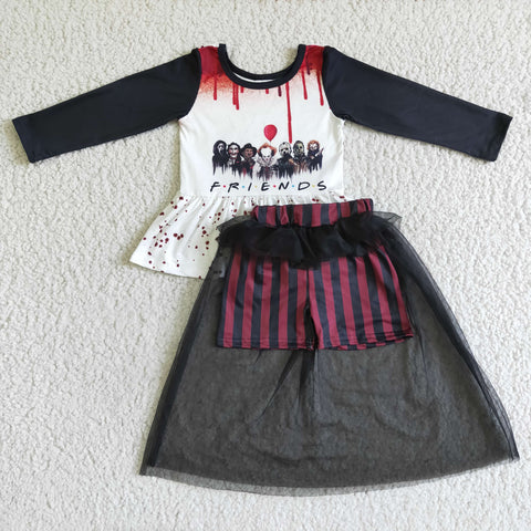 Halloween Long Sleeves FRIENDS Baby Cute Tulle Girl's Bummie Set