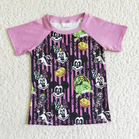 Boy's Halloween Pumpkin Purple Cute Shirt Top