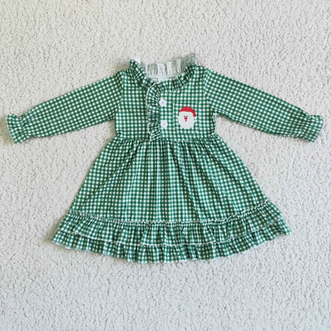6 C10-7 Boutique Girl's Gown Green Plaid Christmas Santa Claus Dress 3-6M 6 C10-7 Boutique Girl's Gown Green Plaid Christmas Santa Claus Dress 3-6M