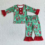 Christmas JINGLE JANGLE Green Girl's Set Pajamas