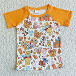 Boy's Halloween Cartoon Orange Cute Shirt Top