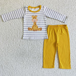 SALE BLP0016 New Grey Stripe Giraffe Yellow Cute Boy's Set