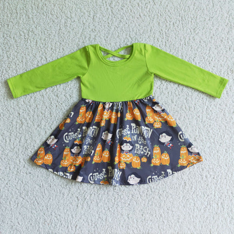 Cutest Pumpkin In The Patch Green Girl's Dress