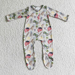 SALE LR0099 New Farm Truck Zipper Sleepers Cute Baby Girl's Boy's Romper