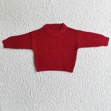 GT0032 Good Quality Winter Fashion Cute Red Kid's Knit Sweater