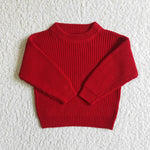 GT0032 Good Quality Winter Fashion Cute Red Kid's Knit Sweater