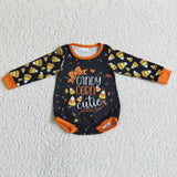 Halloween Candy Corn Cutie Orange Baby Bubble Girl's Romper