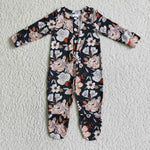 SALE LR0116 New Flower Fall Sleepers Cute Baby Girl's Boy's Romper