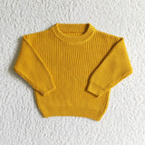 GT0034 Good Quality Winter Fashion Cute Yellow Kid's Knit Sweater