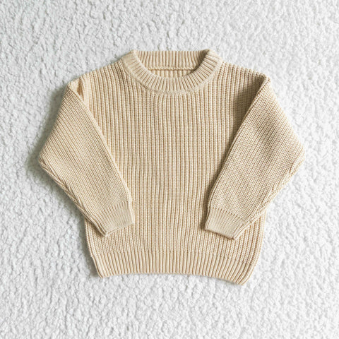 Good Quality Winter Fashion Cute Creamy-White Kid's Knit Sweater
