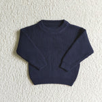 GT0030 Good Quality Winter Fashion Cute Navy Blue Kid's Knit Sweater