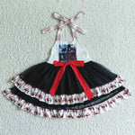 Halloween Boutique New Black Bow Girl's Dress