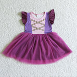 SALE GSD0128 New Design Princess Tulle Purple Cute Girl's Dress