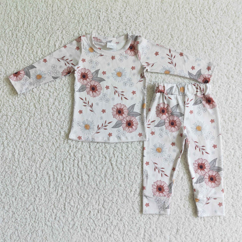 New Flower Leaves Cute Girl's Set Pajamas