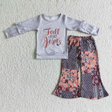 GSPO0126 New Fall For Jesus Grey Girl's Set