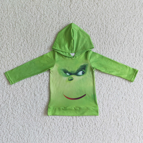 Christmas Green Cartoon Hoodie Boy's Shirt Top
