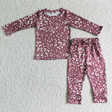 SALE GLP0199 New Leopard Pink Cute Girl's Set Pajamas