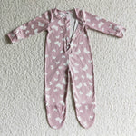 SALE LR0118 New Butterfly Pink Sleepers Cute Buttons Baby Girl's Boy's Romper