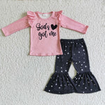 SALE GLP0207 Got's got me Pink Black Star Girl's Set